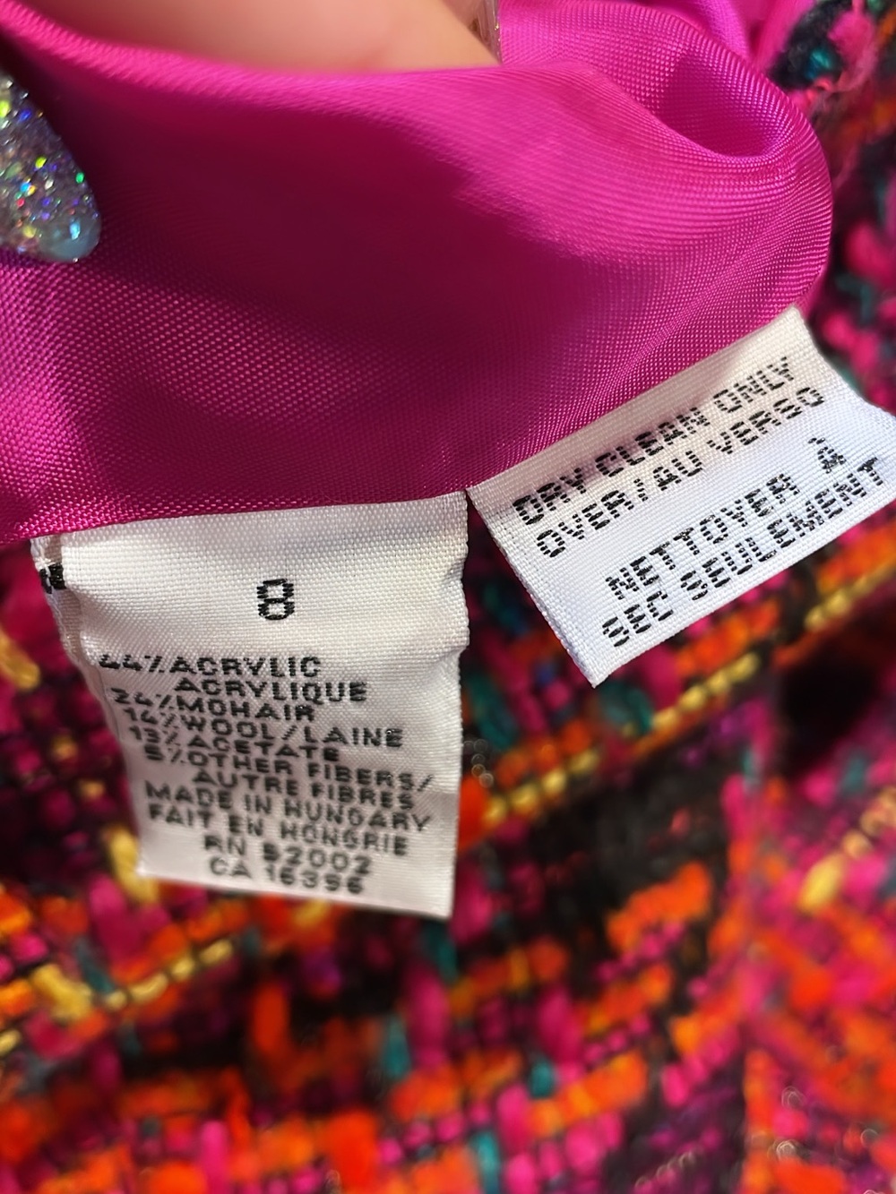 Dana Buchman Multicolor Tweed Blazer in Pink & Orange - Picture 6 of 6